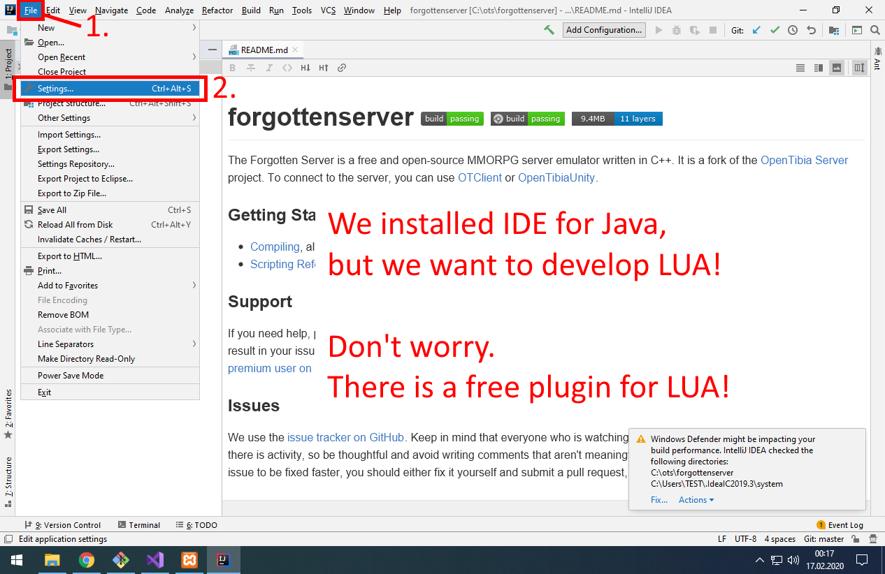 Open IntelliJ IDEA Settings